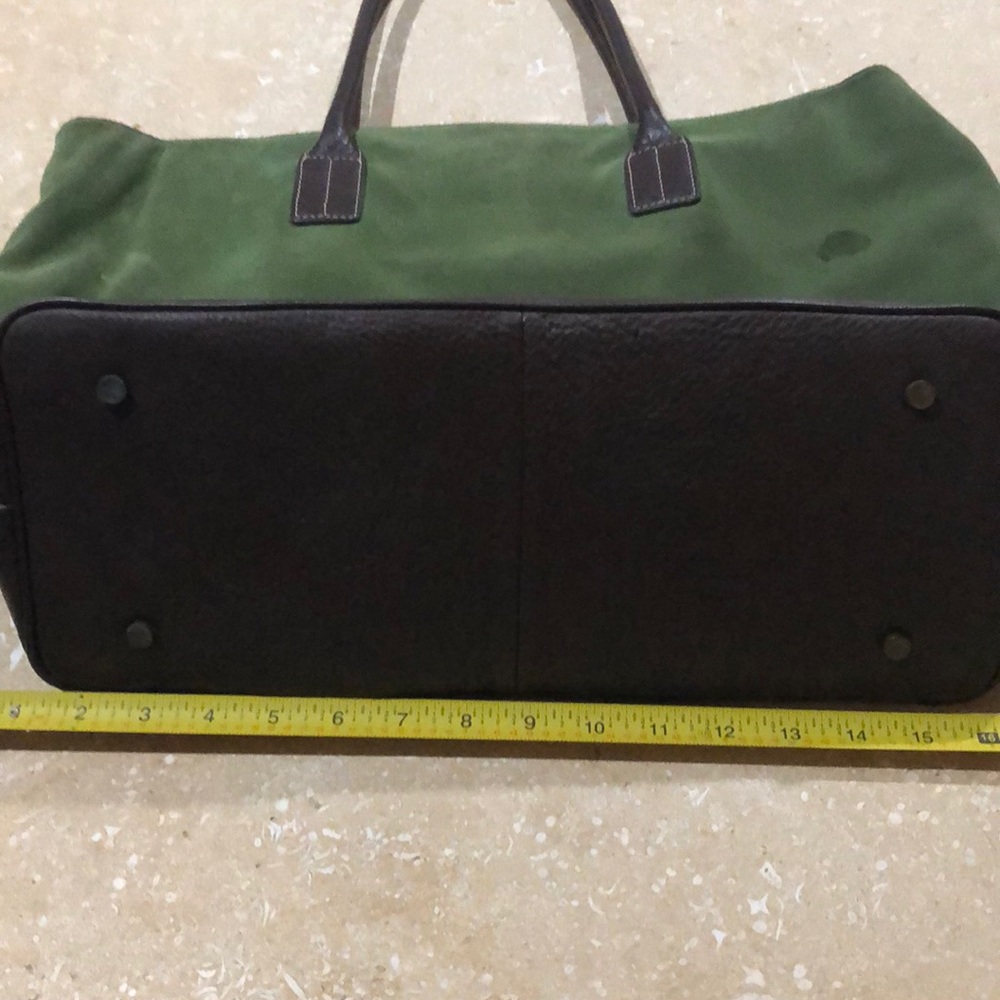 Eddie Bauer green and brown tote - Picture 3 of 6